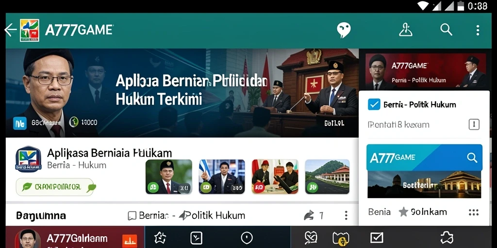 Tampilan antarmuka A777GAME yang sederhana dan informatif.
