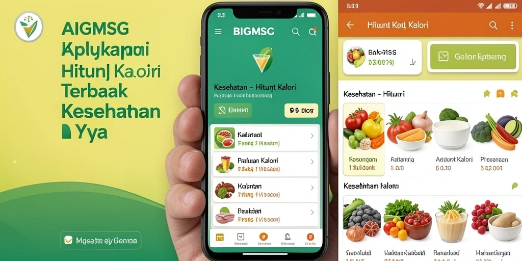 Tampilan antarmuka aplikasi Hitung Kalori BIGMSG yang user-friendly.