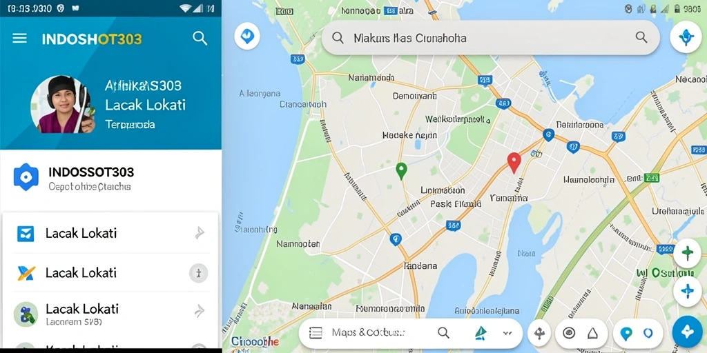 Antarmuka aplikasi INDOSLOT303 dengan fitur Lacak Lokasi yang praktis.
