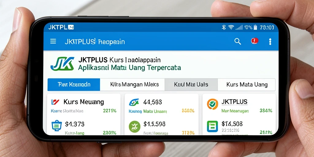 Antarmuka JKTPLUS menampilkan kurs mata uang terbaru dengan jelas.