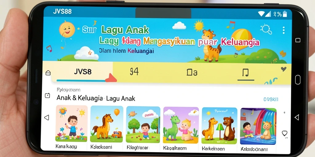 Tampilan antarmuka JVS88 yang menarik dan ramah anak.