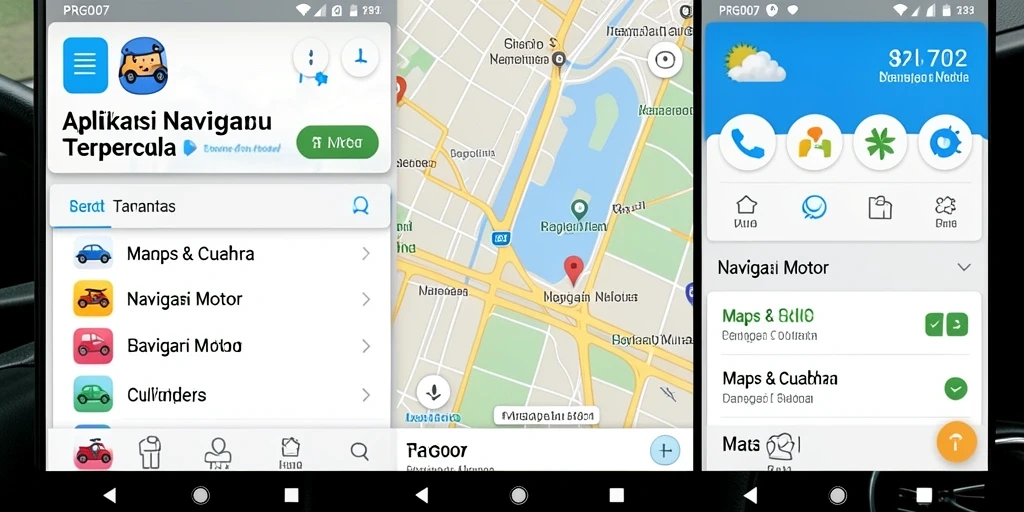 Screenshot antarmuka aplikasi PRG007 untuk Navigasi Motor.