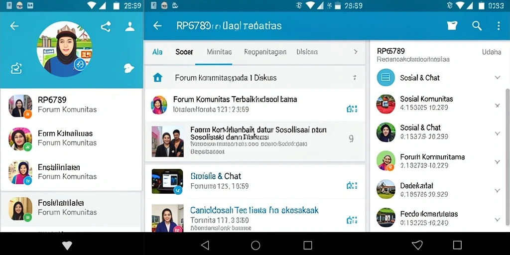 Tampilan antarmuka aplikasi Forum Komunitas RP6789.