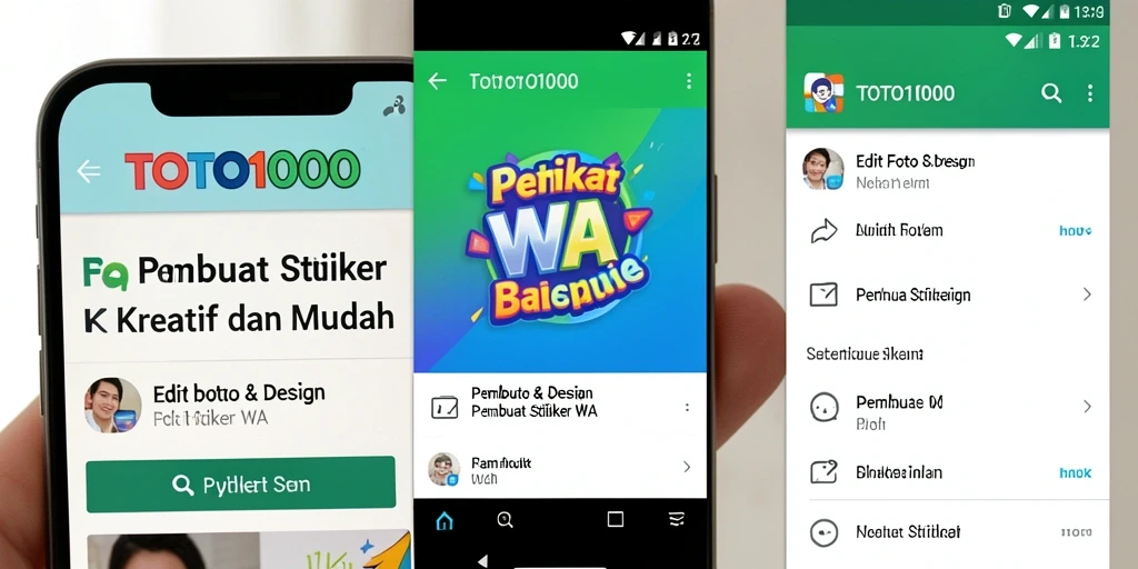 Antarmuka pembuatan stiker TOTO1000 yang intuitif dan menarik.