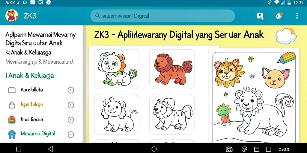 Antarmuka ZK3 yang interaktif dengan berbagai pilihan warna.